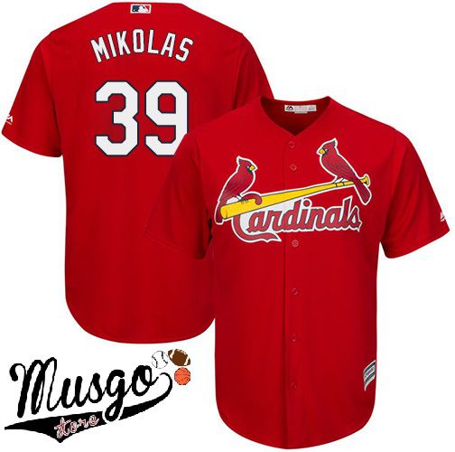 Camisa Esportiva Baseball MLB St. Louis Cardinals Miles Mikolas Numero 39 Vermelha