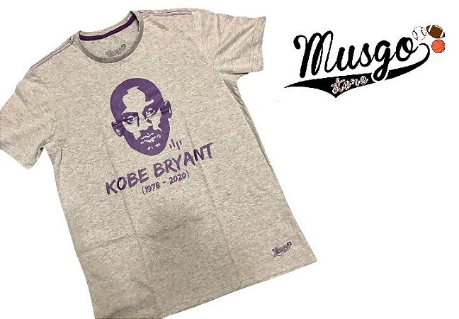 Camisa Musgo Esporte Basquete Los Angeles Kobe Bryant RIP Cinza Claro