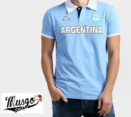 Camisa Casual Polo Rugby Seleção Argentina Azul