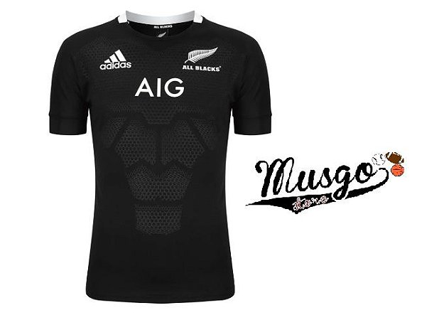 Camisa Esporte Rugby Seleção Nova Zelândia All Blacks Preta
