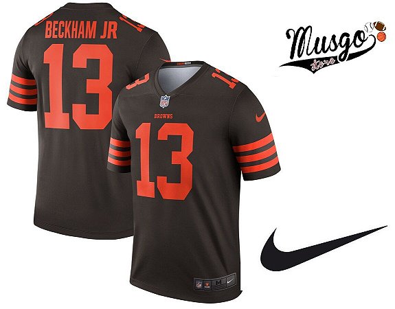 Camisa Esporte Futebol Americano NFL Cleveland Browns Odell Beckham Jr. Número 13 Marrom