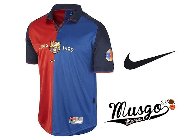 Camisa Nike Esporte Futebol Barcelona Edição Centenário Rivaldo Número 11