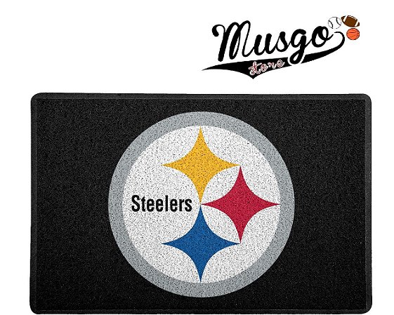 Tapete Capacho Esporte Futebol Americano Nfl Pittsburgh Steelers Preto Logo Musgo Store