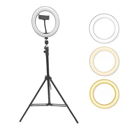 Ring Light com Tripé e Suporte