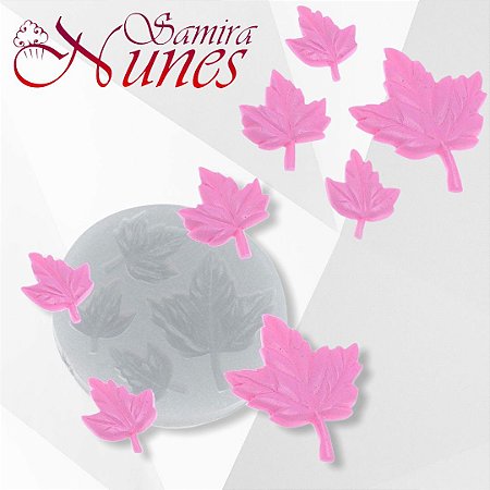 Molde de Silicone Quarteto de Folhas Flexarte