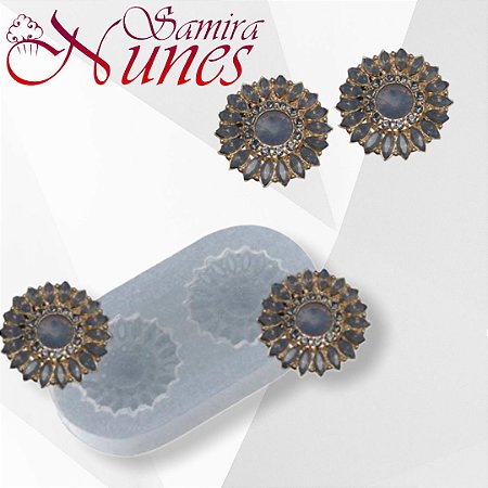 Molde de Silicone Jóia Redonda Glam Flexarte