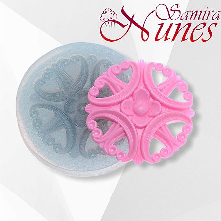 Molde de Silicone Broche 8 pontas Flexarte
