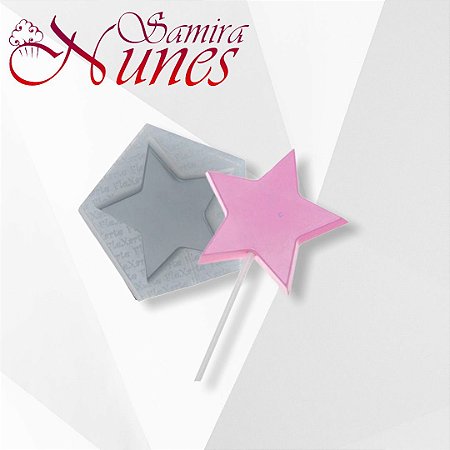 Molde de Silicone Pirulito Estrela Flexarte