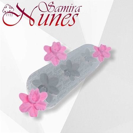 Molde de Silicone Trio de Mini Orquideas Flexarte