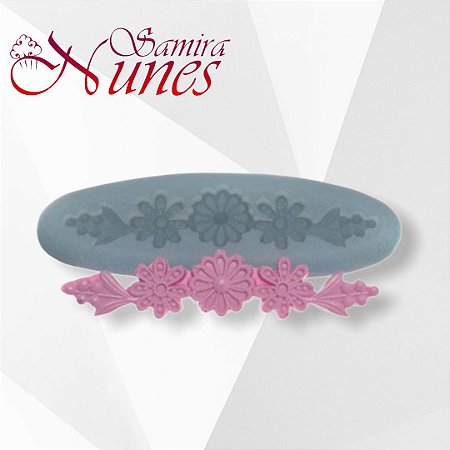 Molde de Silicone Cordão de Flores Flexarte