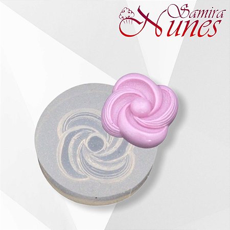 Molde Silicone Botão Tornado Flexarte