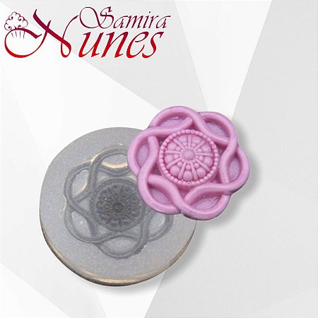 Molde de Silicone Botão Mandala Flexarte