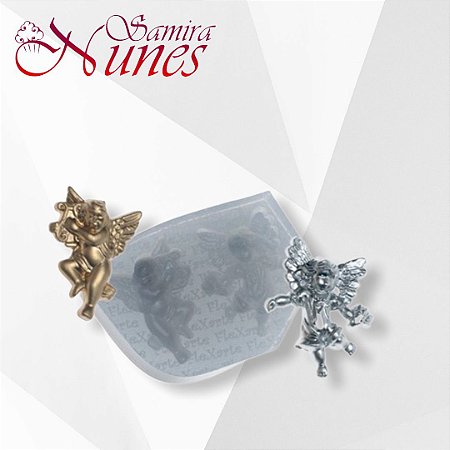 Molde de Silicone Anjos Dourados Flexarte - 006