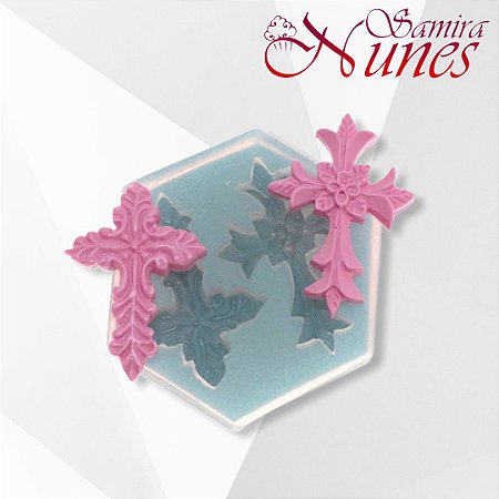 Molde de Silicone Par de Cruz 1 Flexarte