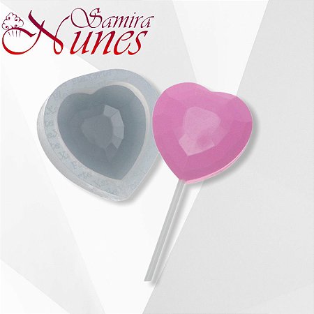 Molde de Silicone Pirulito Coração Flexarte