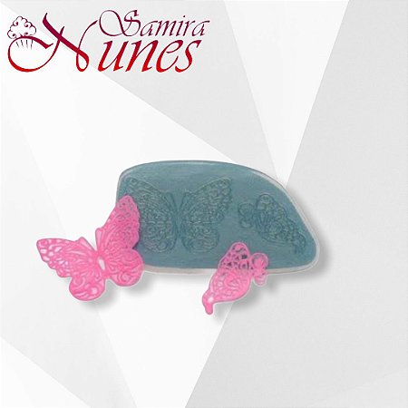 Molde de Silicone Renda Borboleta Pequena Flexarte