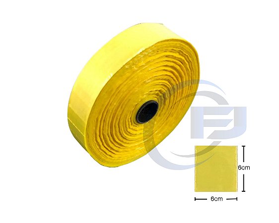 Bobina Unitarização de Medicamentos 6x6 Amarela S/ Fita Rolo com 10.000 FJ