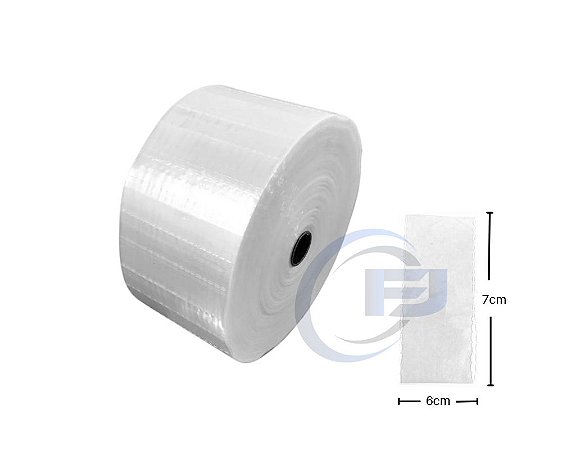 Bobina Unitarização de Medicamentos 7x6 Transparente Picotada S/ Fita Rolo com 10.000 FJ