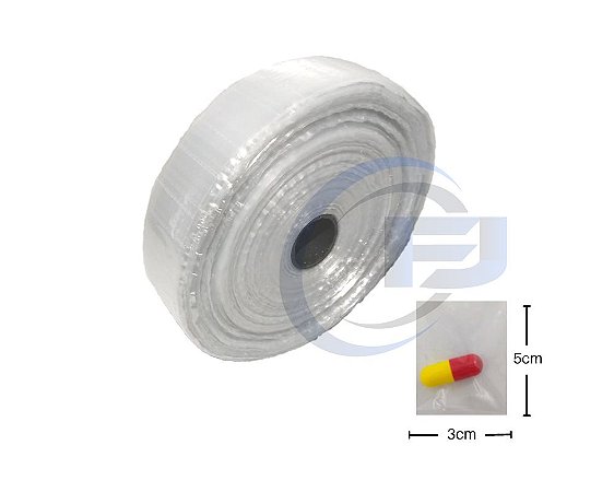 Bobina Unitarização de Medicamentos 3x5 Transparente Picotada S/ Fita Rolo com 10.000 FJ