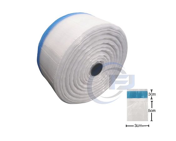 Bobina Unitarização de Medicamentos 3x5 Transparente Picotada C/ Fita Inviolável Rolo com 10.000 FJ