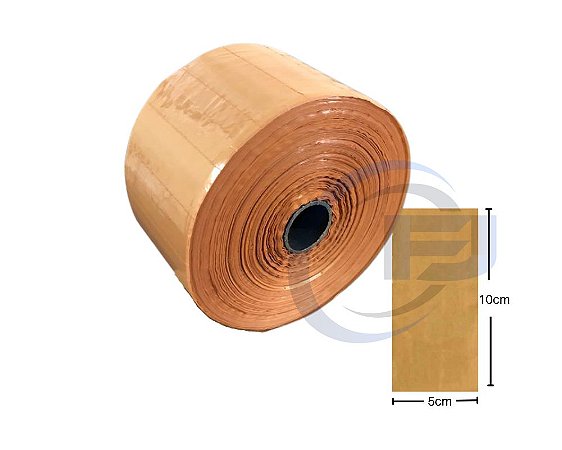 Bobina Unitarização de Medicamentos 5x10 Ambar Picotada S/ Fita Rolo com 10.000 FJ