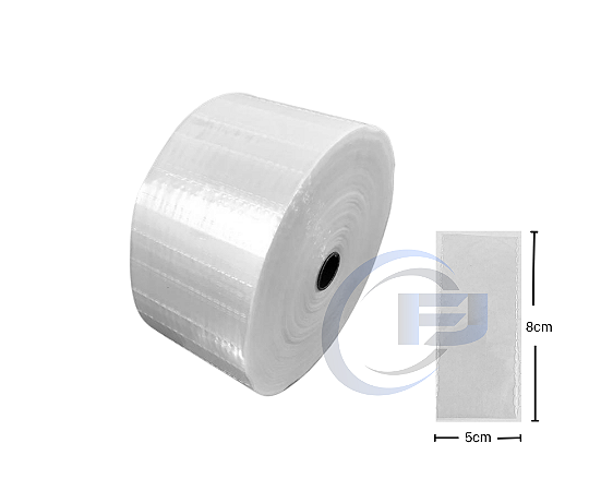 Bobina Unitarização de Medicamentos 5x8 Transparente Picotada S/ fita Rolo com 10.000 FJ