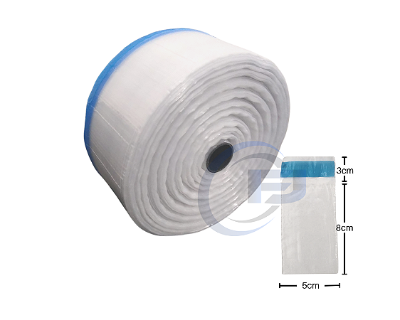 Bobina Unitarização de Medicamentos 5x8 Transparente Picotada C/ Fita Inviolável Rolo com 5.000 FJ