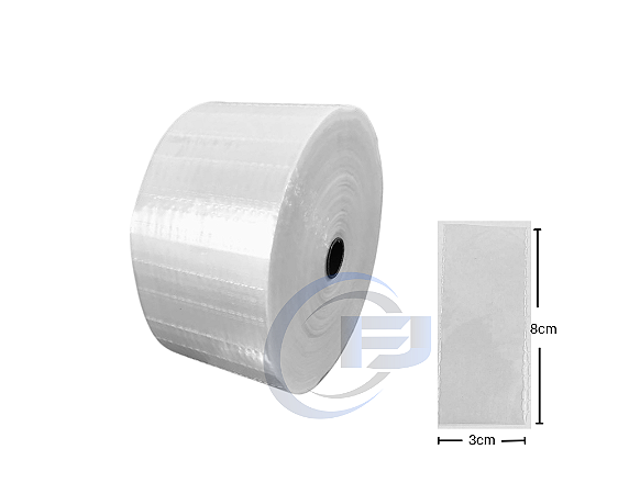 Bobina Unitarização de Medicamentos 3x8 Transparente Picotada S/ Fita Rolo com 10.000 FJ