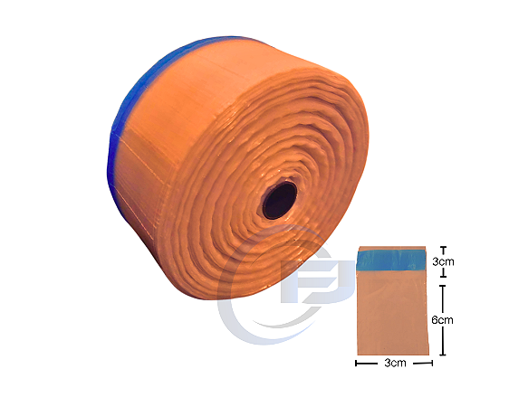 Bobina Unitarização de Medicamentos 3x6 Ambar Picotada C/ Fita Inviolável Rolo com 10.000 FJ