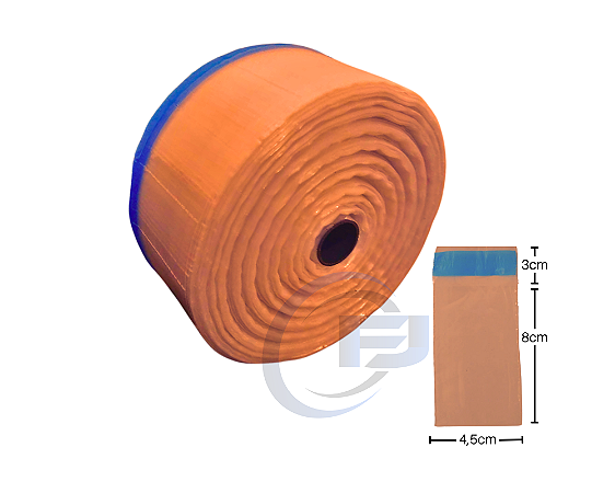 Bobina Unitarização de Medicamentos 4,5x8 Ambar Picotada C/ Fita Inviolável Rolo com 10.000 FJ