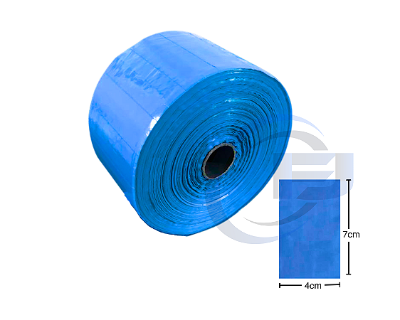 Bobina Unitarização de Medicamentos 4x7 Azul Picotada S/ Fita Rolo com 10.000 FJ