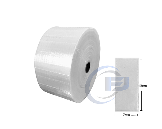 Bobina Unitarização de Medicamentos 7x13 Transparente Picotada S/ fita Rolo com 2.500 FJ