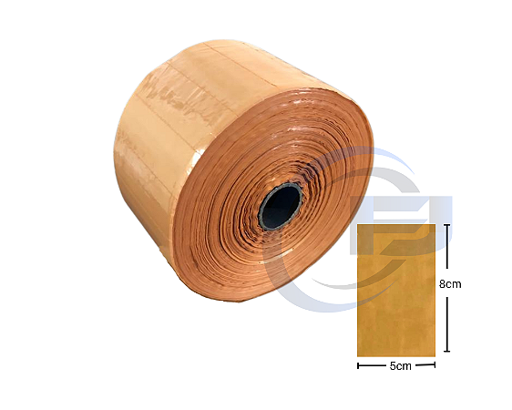 Bobina Unitarização de Medicamentos 5x8 Ambar Picotada S/ fita Rolo com 10.000 FJ