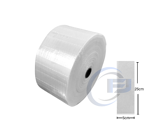 Bobina Unitarização de Medicamentos 5x25 Transparente Picotada S/ fita Rolo com 2.500 FJ