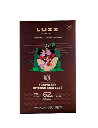 Barra de Chocolate 62% Cacau com Café - Luzz Cacau