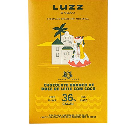Barra de Chocolate Branco 36% Doce de Leite com Coco - Luzz Cacau
