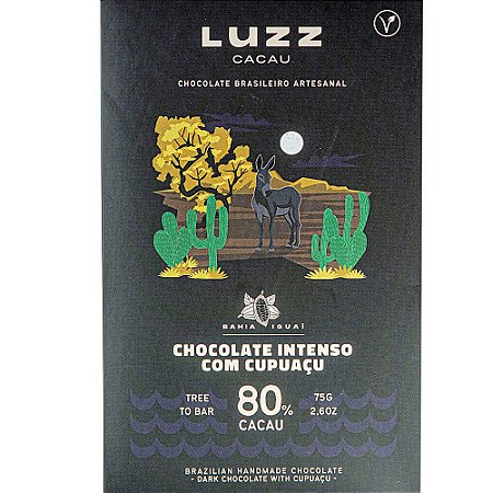 Barra de Chocolate Intenso 80% Cacau com Cupuaçu - Luzz Cacau