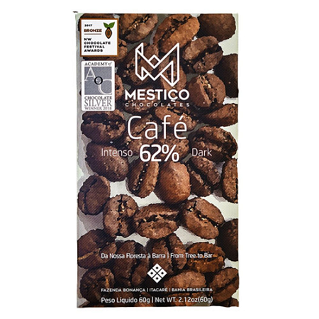 Barra de Chocolate 62% Cacau com Café - Mestiço