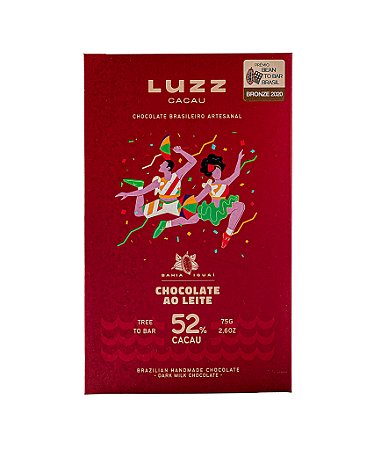 Barra de Chocolate ao Leite - 52% de Cacau - Luzz Cacau
