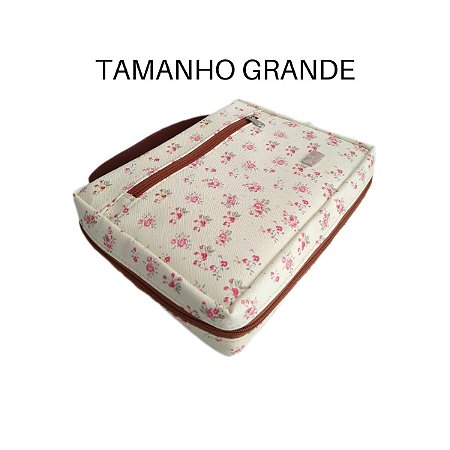 Bolsa Para Bíblia Tamanho Grande Floral Rosas Amarela