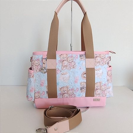 Bolsa Tote Maternidade Ursinhos Fofos Tamanho Médio