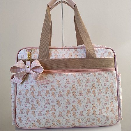 Bolsa Maternidade Classic Grande Ursos Rosa