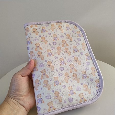 Porta Documentos do Bebê Ursinhos Lilás