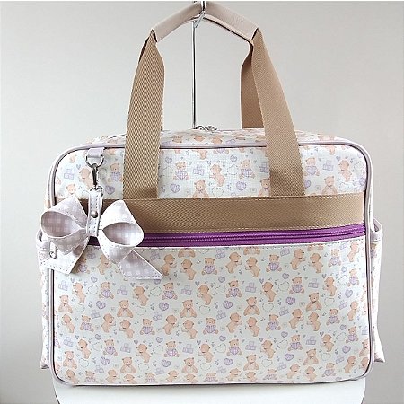Bolsa Maternidade Classic Grande Ursos Lilás