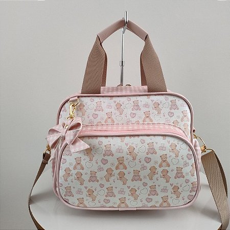 Bolsa Maternidade Elegance Pequena Ursos Rosa
