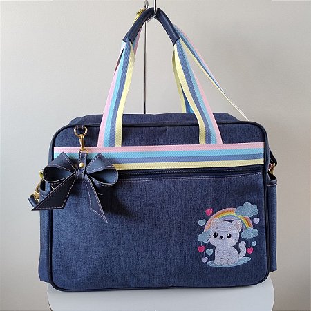 Bolsa Maternidade Classic Grande Gatinha Azul