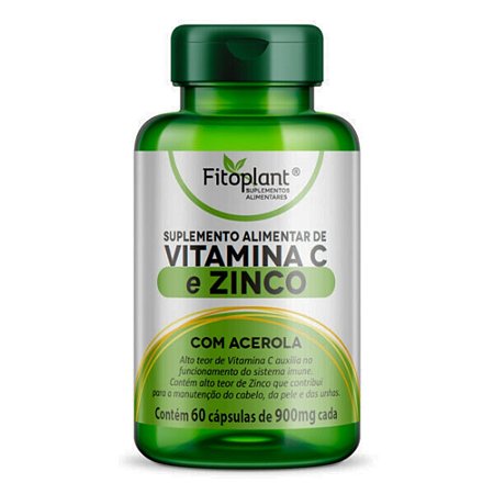 Vitamina C + Zinco 900mg  60caps - Fitoplant