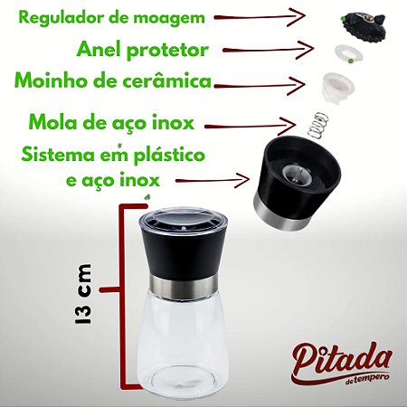 Moedor de Pimenta e Sal Preto