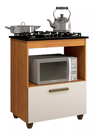 Balcão Cooktop 5 Bocas 1 Porta Salvia Kaiki Móveis