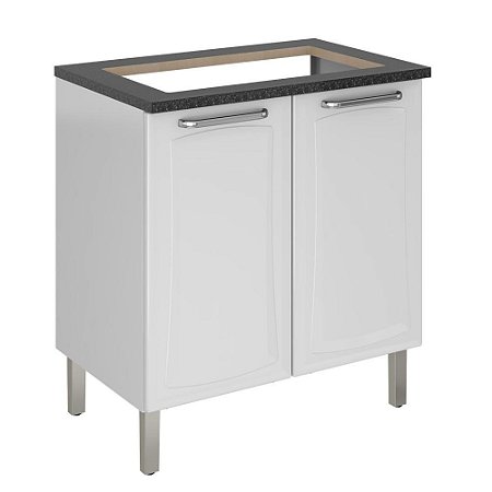 Balcão Cozinha Itatiaia Tarsila para Cooktop 4 Bocas 2 Portas Branco COOK 4Q